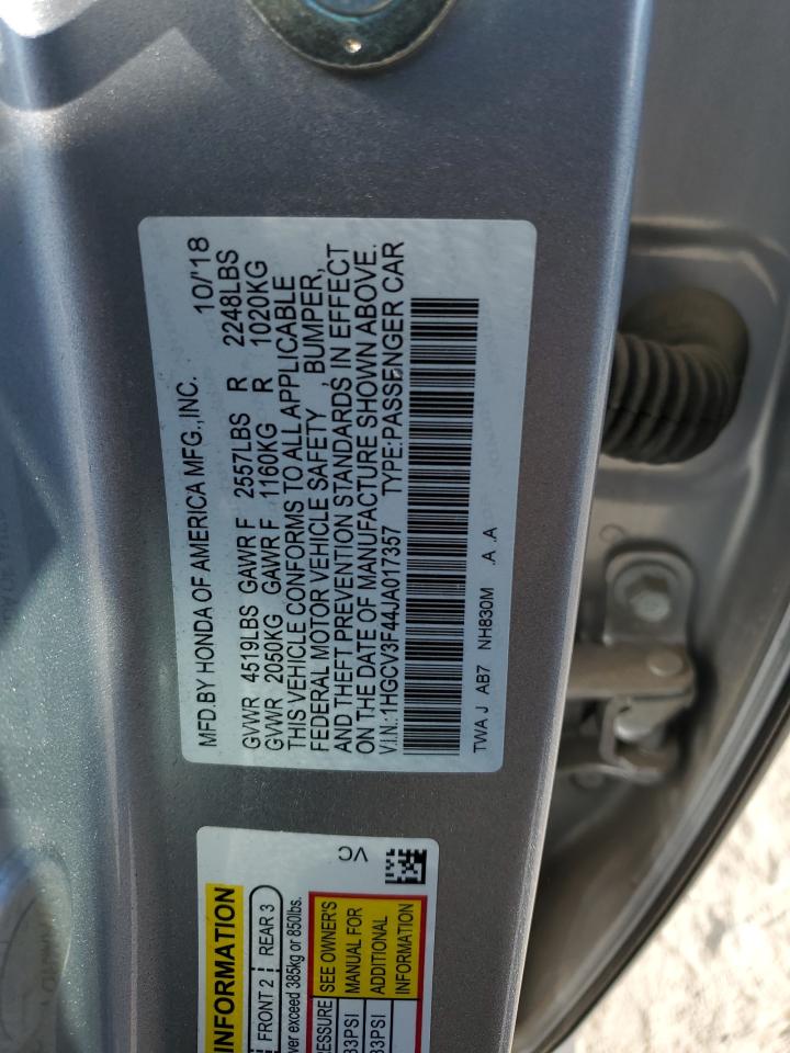 1HGCV3F44JA017357 2018 Honda Accord Hybrid Ex