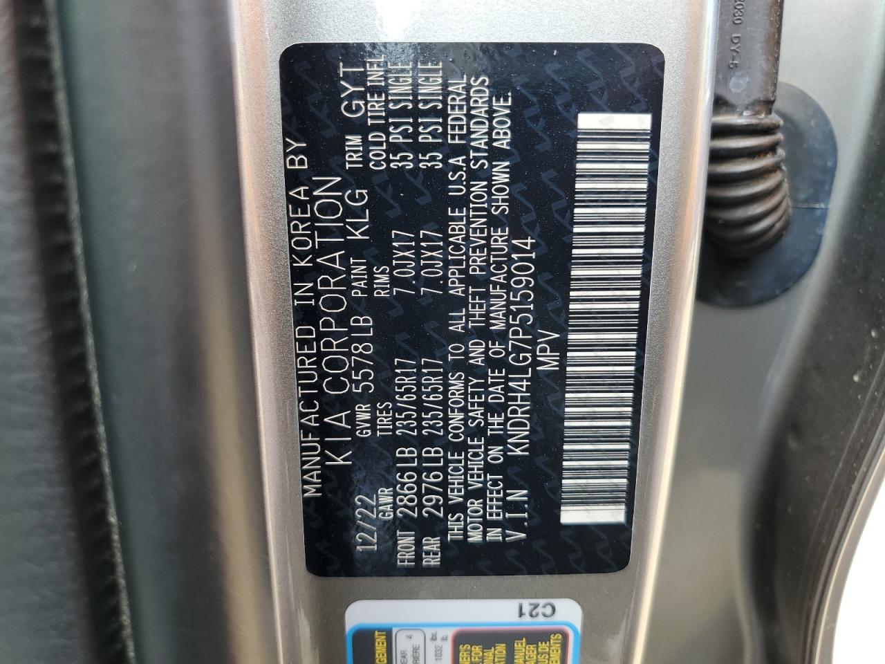 KNDRH4LG7P5159014 2023 Kia Sorento Ex