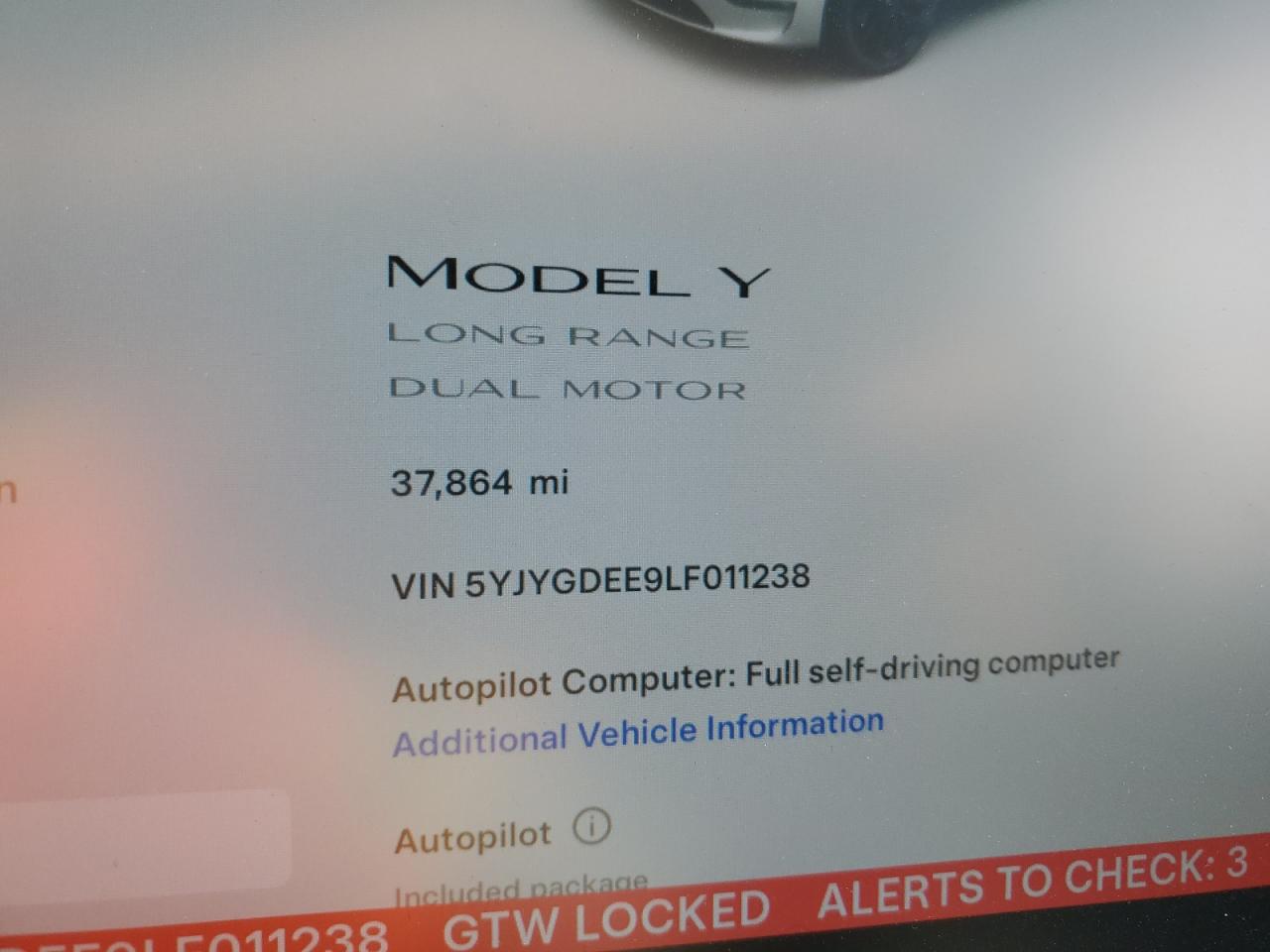 2020 Tesla Model Y VIN: 5YJYGDEE9LF011238 Lot: 70529124