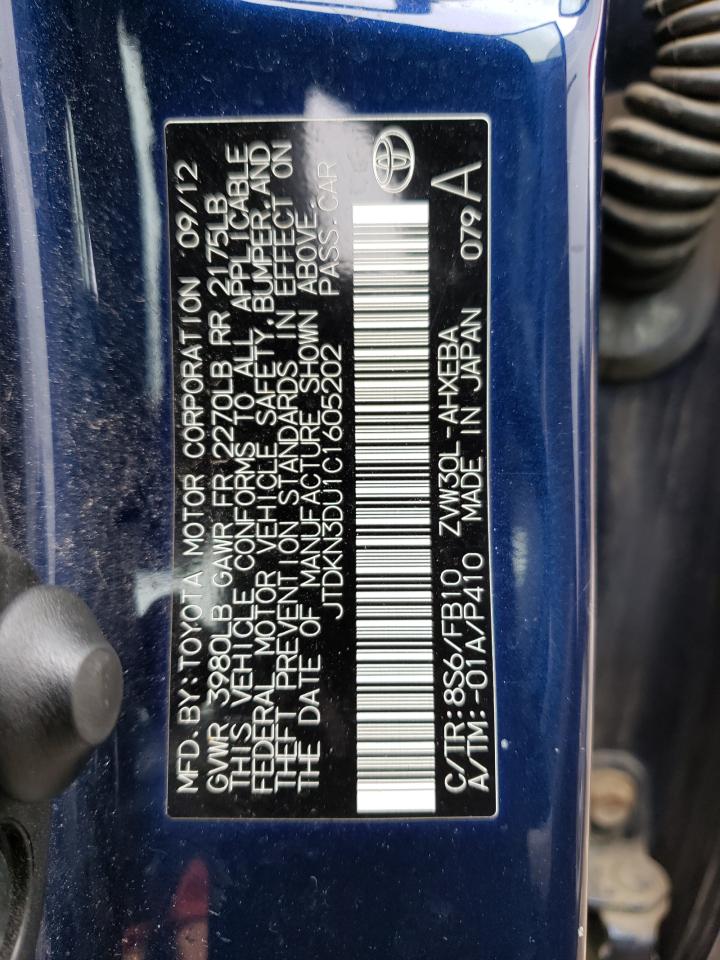 JTDKN3DU1C1605202 2012 Toyota Prius