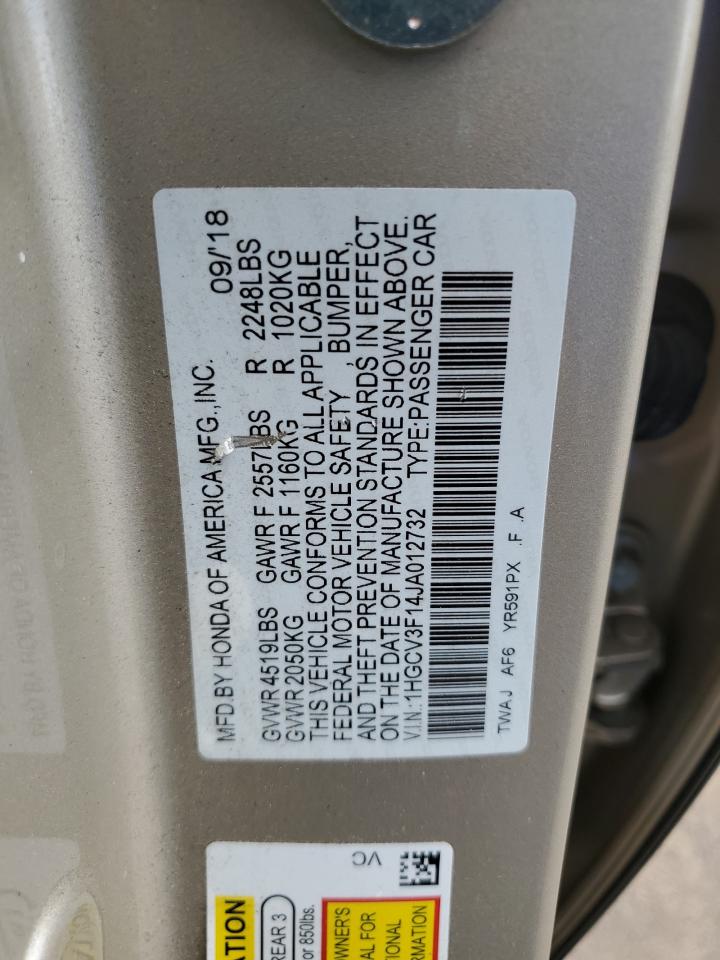 1HGCV3F14JA012732 2018 Honda Accord Hybrid