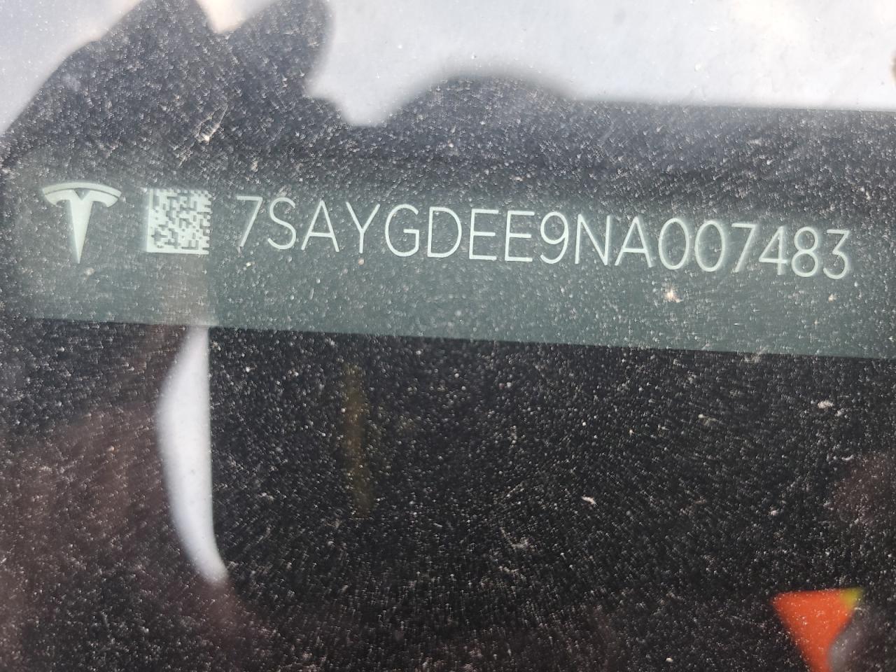 7SAYGDEE9NA007483 2022 Tesla Model Y