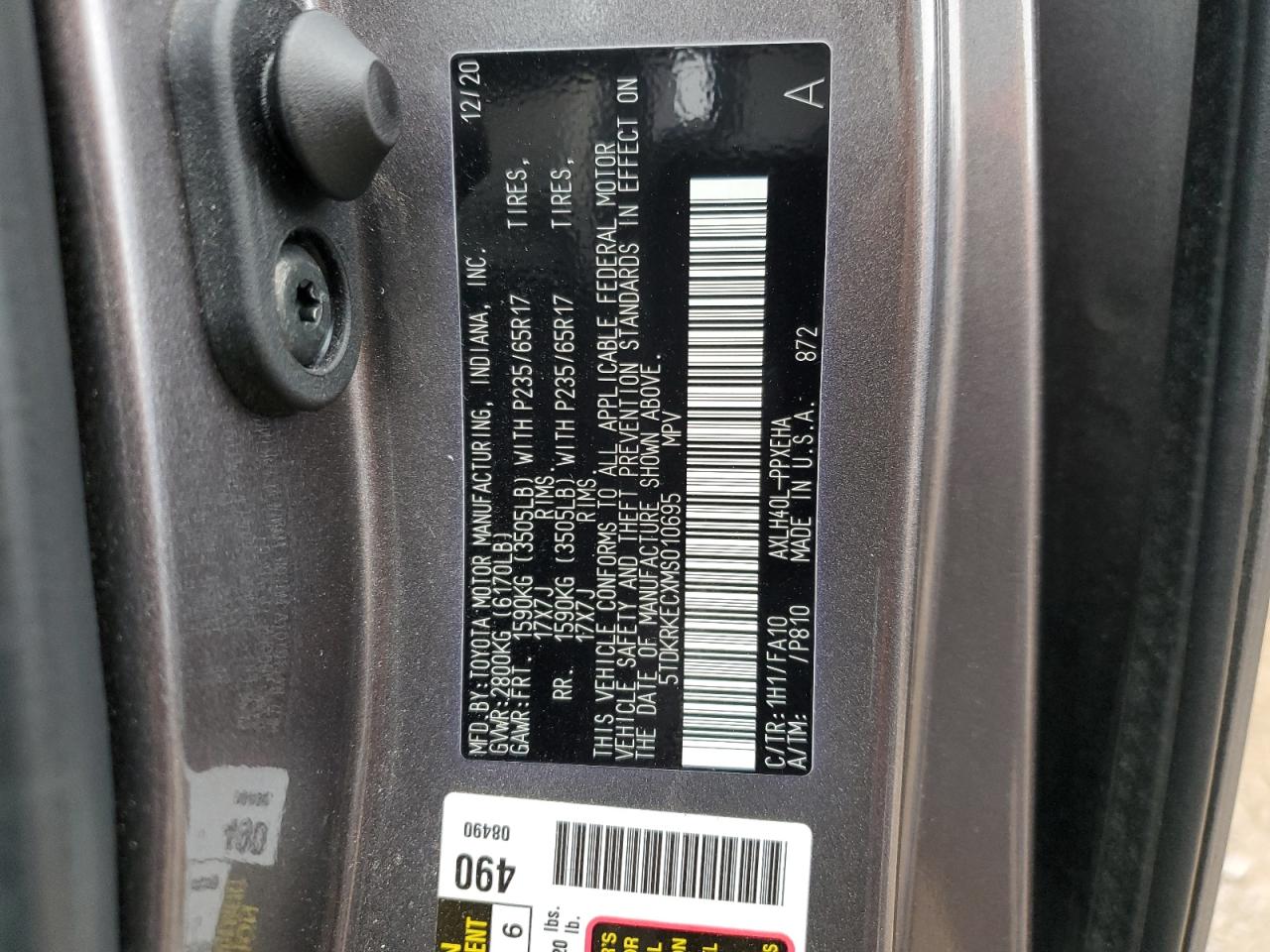 5TDKRKECXMS010695 2021 Toyota Sienna Le