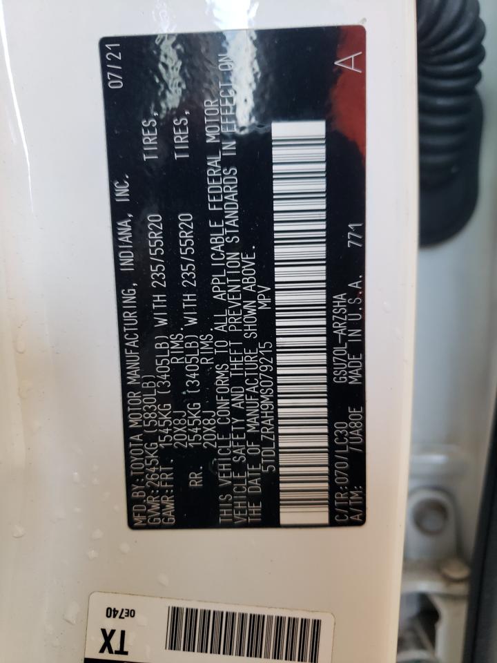 2021 Toyota Highlander Xse VIN: 5TDLZRAH9MS079215 Lot: 71189384