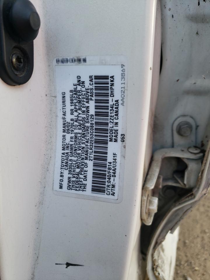 2T1LR32E53C088129 2003 Toyota Corolla Matrix Base