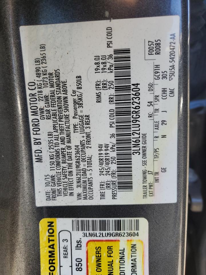 3LN6L2LU9GR623604 2016 Lincoln Mkz Hybrid