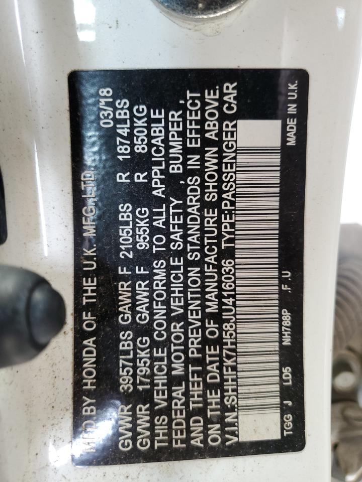 SHHFK7H58JU416036 2018 HONDA CIVIC - Image 12