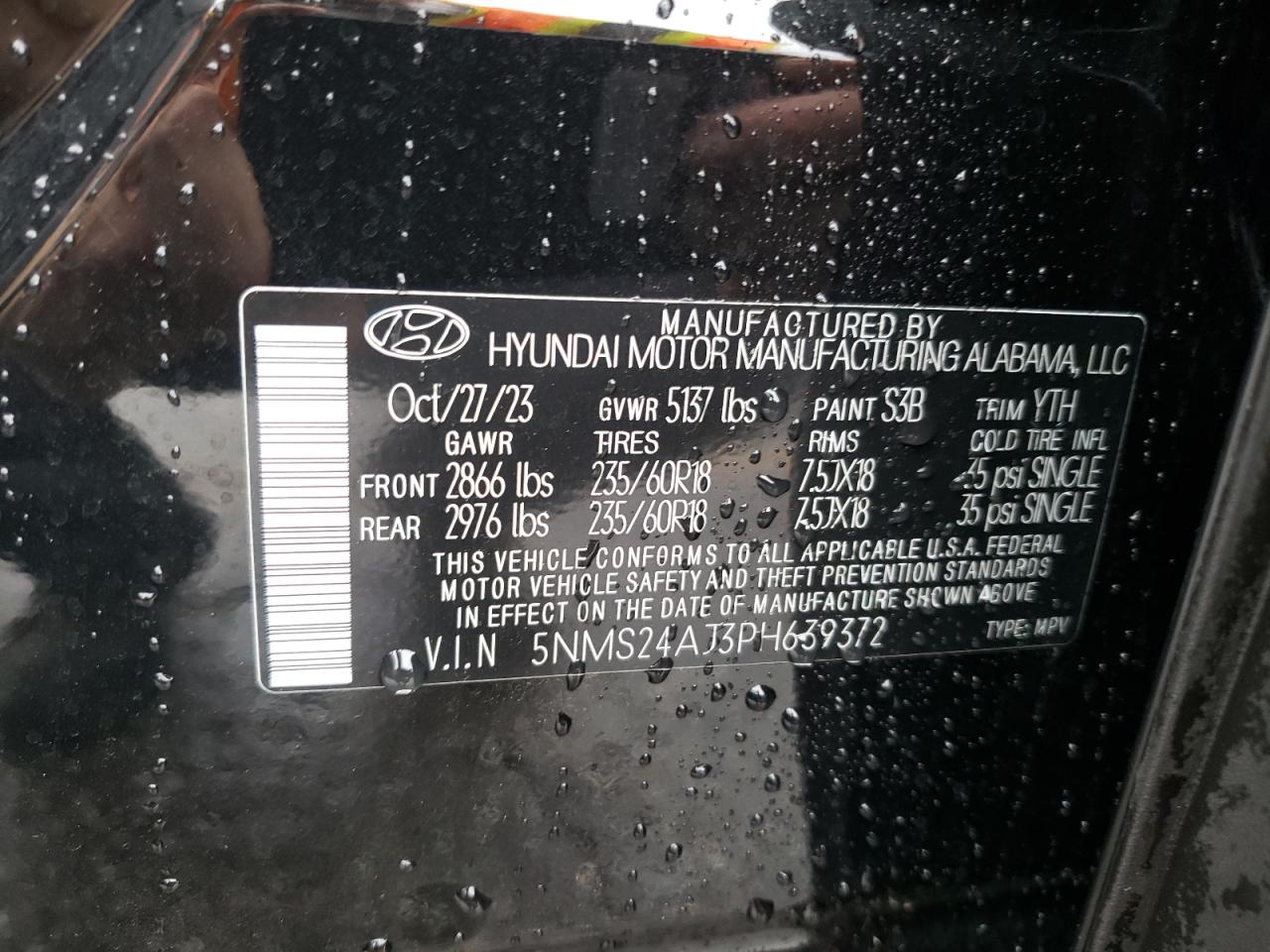 5NMS24AJ3PH639372 2023 Hyundai Santa Fe Sel