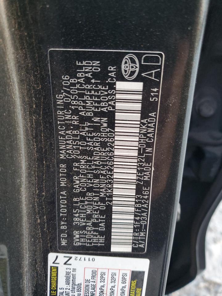 2T1KR32E26C622607 2006 Toyota Corolla Matrix Xr