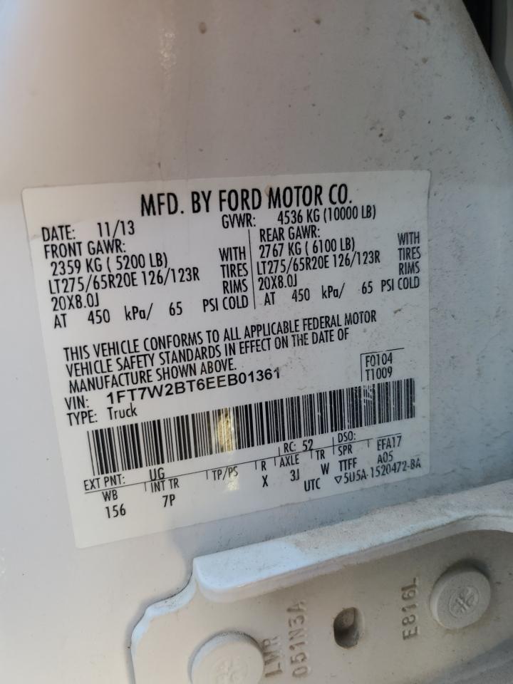 1FT7W2BT6EEB01361 2014 Ford F250 Super Duty