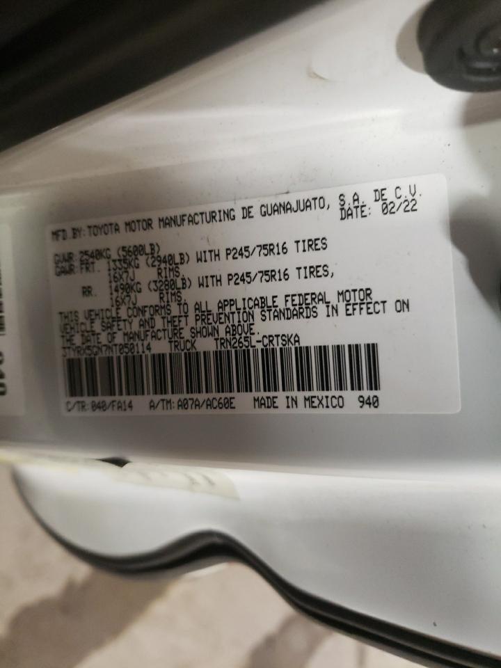 3TYRX5GN7NT050114 2022 Toyota Tacoma Access Cab