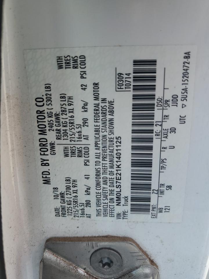 NM0LS7E21K1401125 2019 Ford Transit Connect Xl