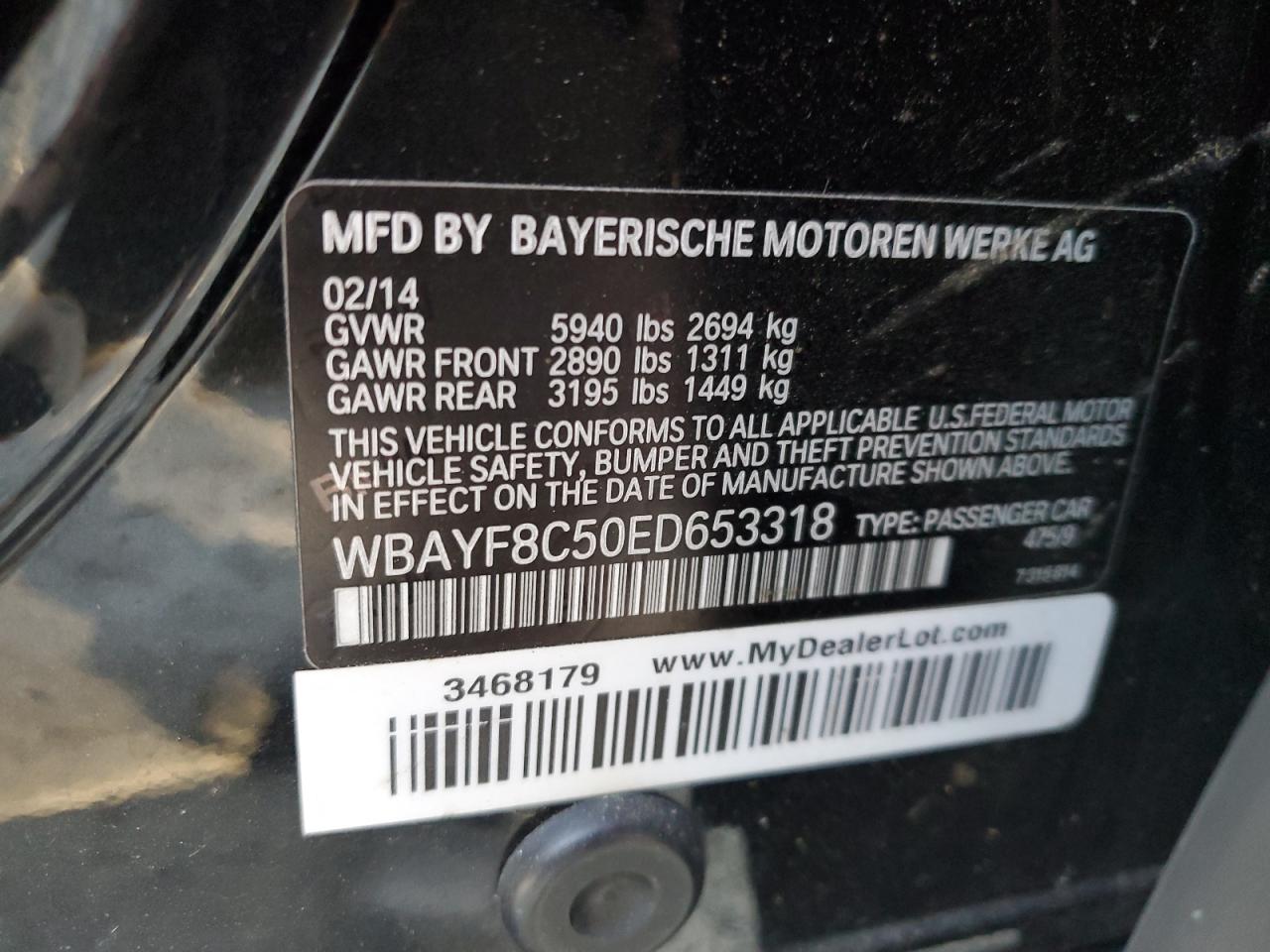 WBAYF8C50ED653318 2014 BMW 750 Lxi