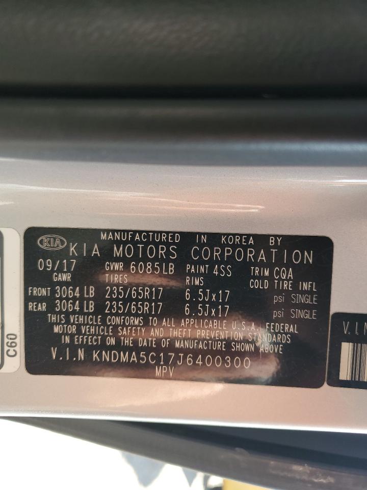 KNDMA5C17J6400300 2018 Kia Sedona L