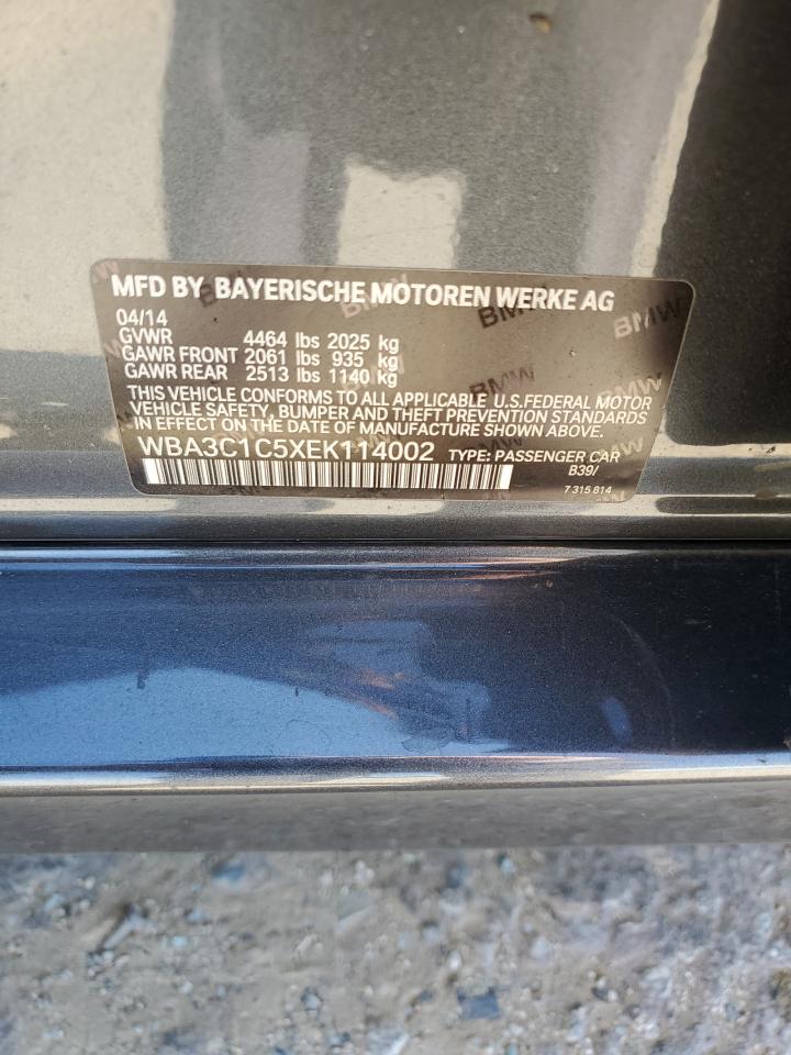 2014 BMW 328 I Sulev VIN: WBA3C1C5XEK114002 Lot: 70273554
