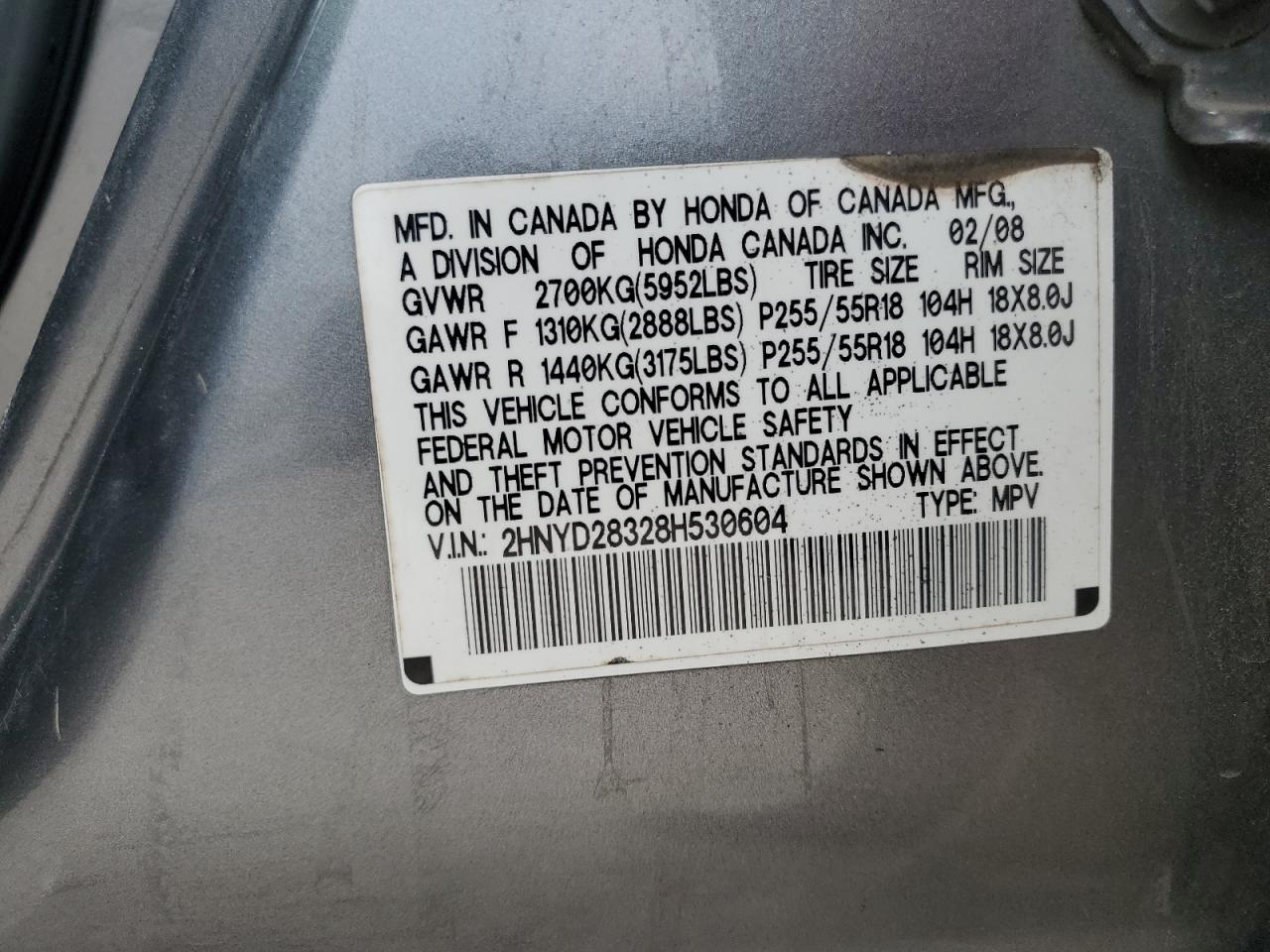 2HNYD28328H530604 2008 Acura Mdx Technology