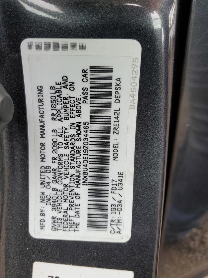 1NXBU40E19Z034465 2009 Toyota Corolla Base