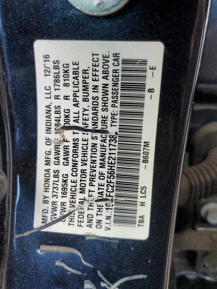 19XFC2F56HE211738 2017 HONDA CIVIC - Image 12