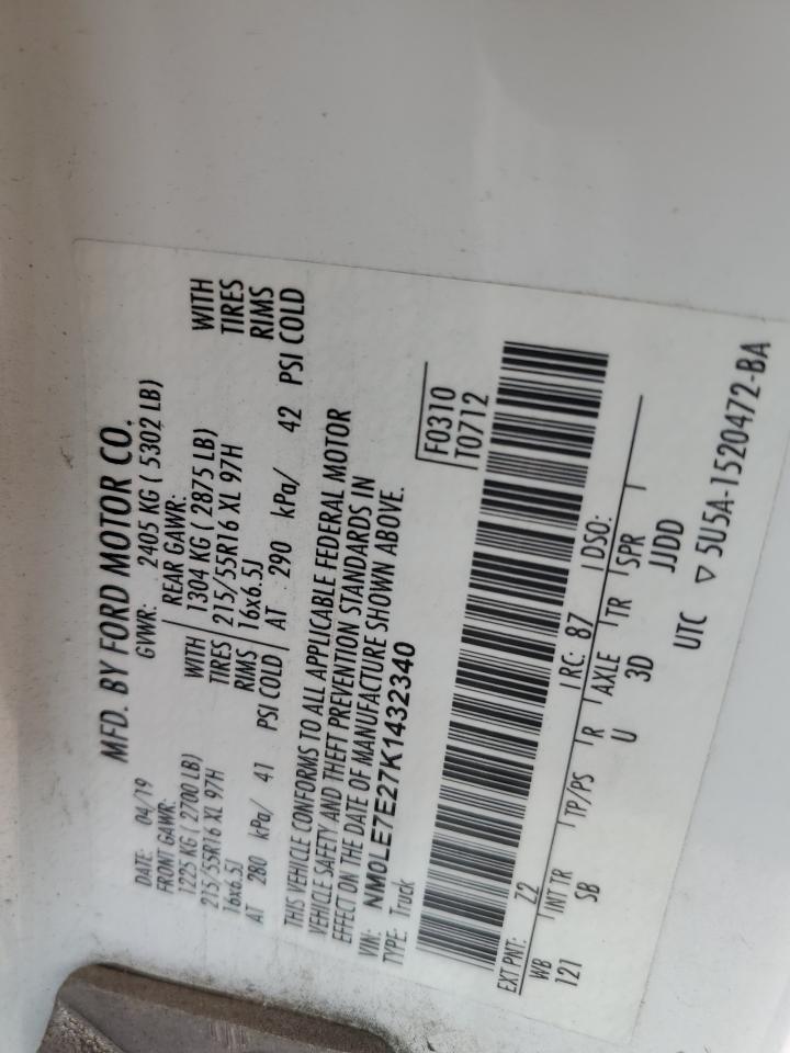 NM0LE7E27K1432340 2019 Ford Transit Connect Xl