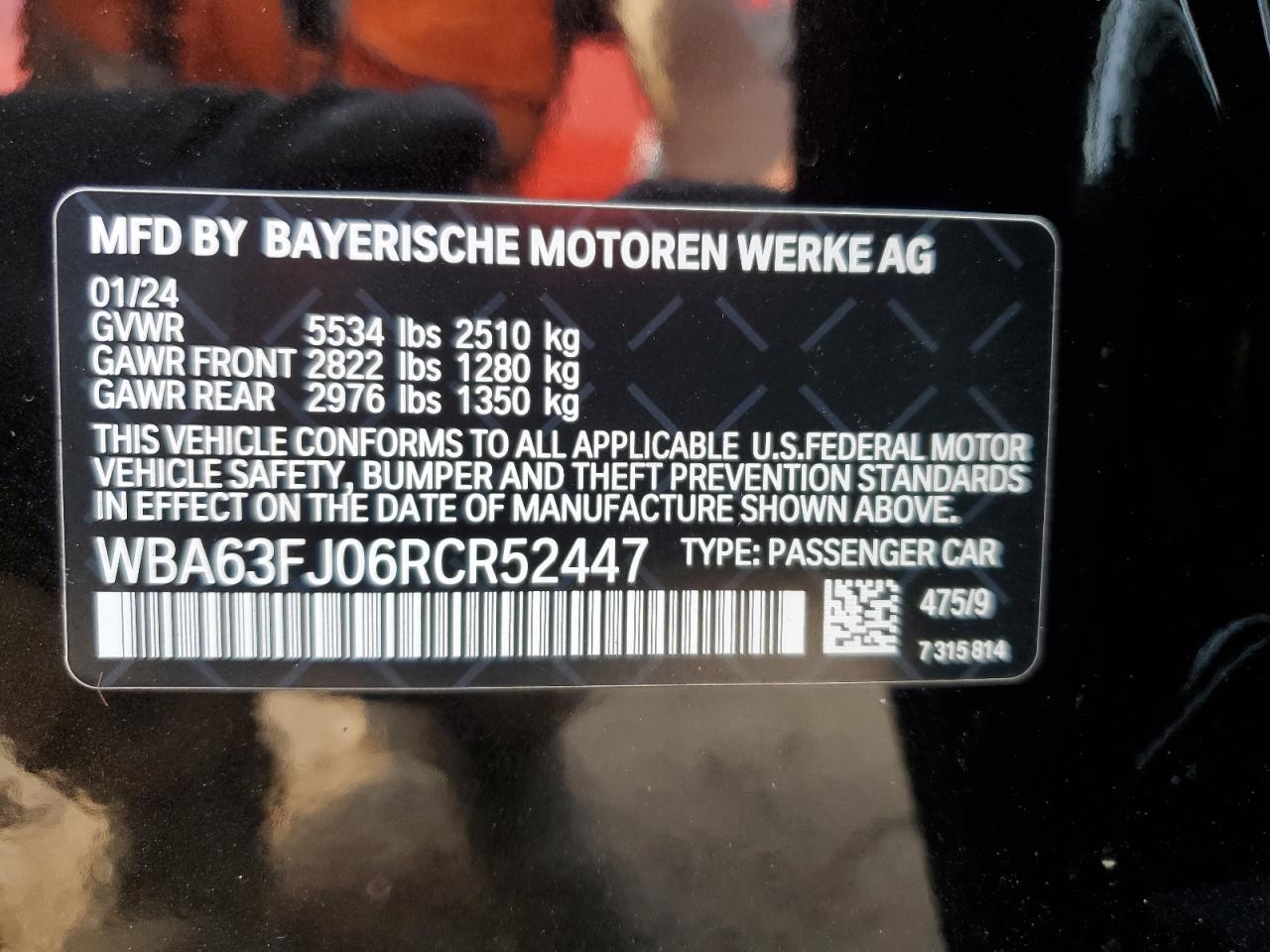 WBA63FJ06RCR52447 2024 BMW 540 Xi