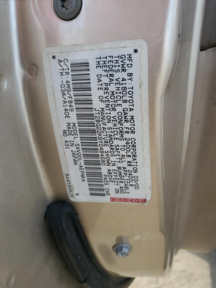 JT2BG22K6Y0484680 2000 Toyota Camry Ce