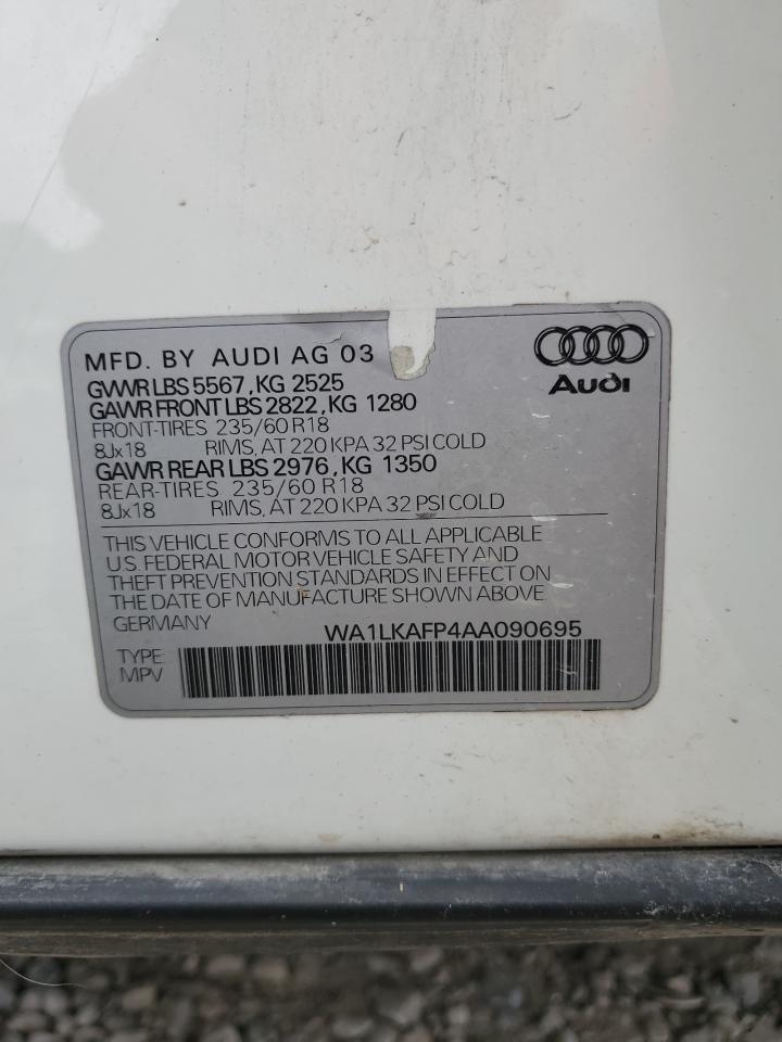 WA1LKAFP4AA090695 2010 Audi Q5 Premium Plus