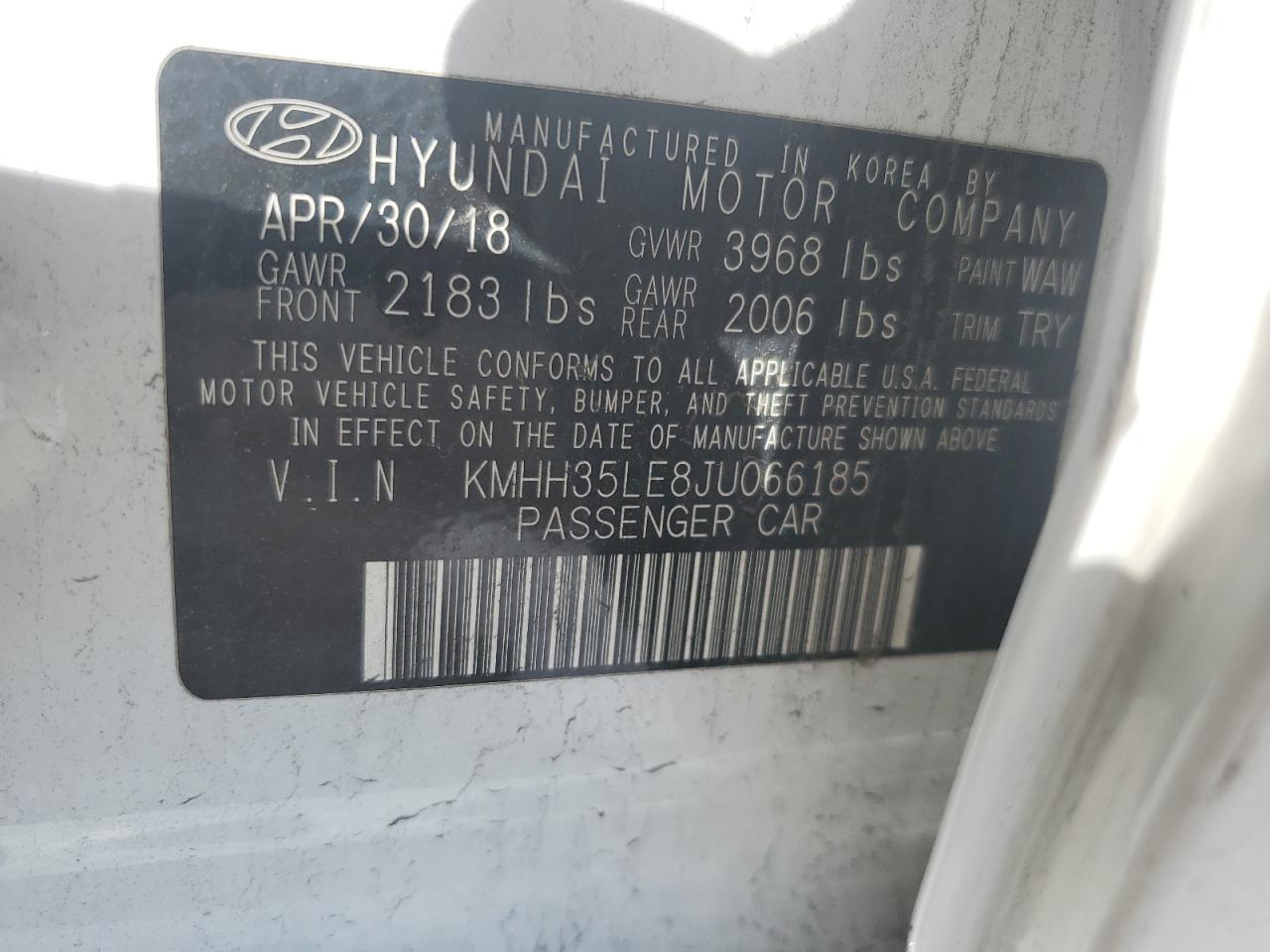 KMHH35LE8JU066185 2018 Hyundai Elantra Gt