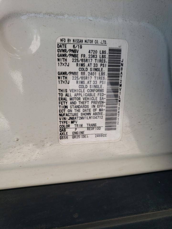 2020 Nissan Rogue S VIN: JN8AT2MV1LW104712 Lot: 70283024