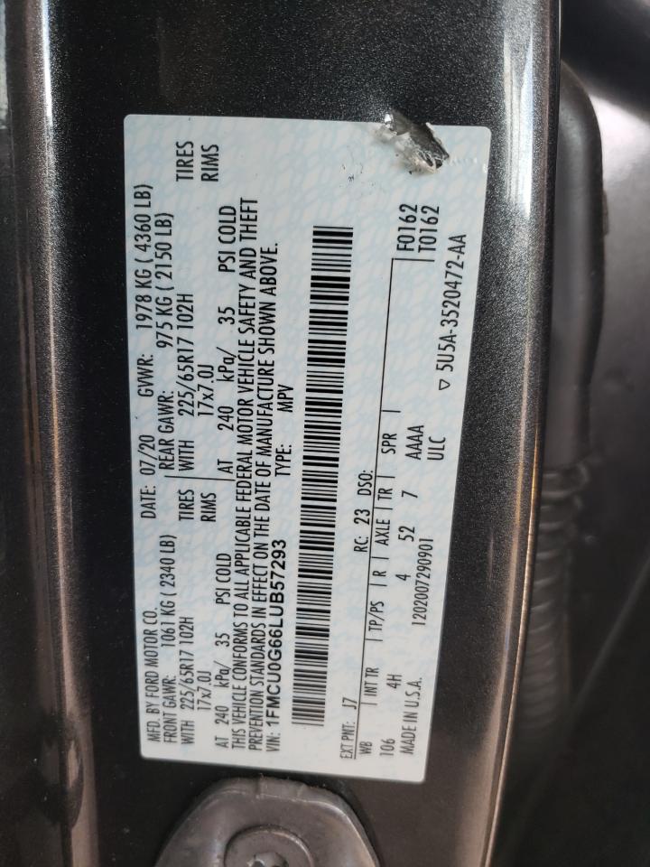 1FMCU0G66LUB57293 2020 Ford Escape Se