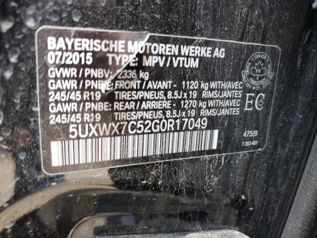 5UXWX7C52G0R17049 2016 BMW X3 xDrive35I