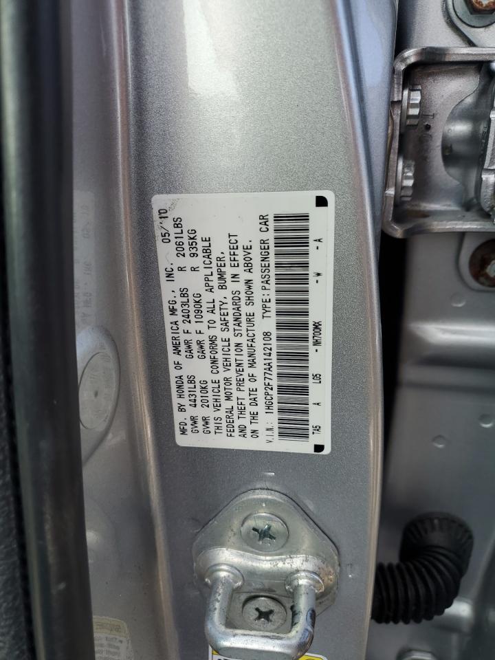 1HGCP2F77AA142108 2010 Honda Accord Ex