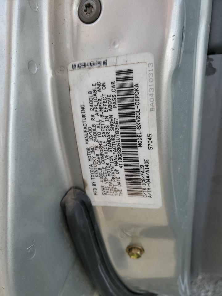 4T1BG22K61U783667 2001 Toyota Camry Ce