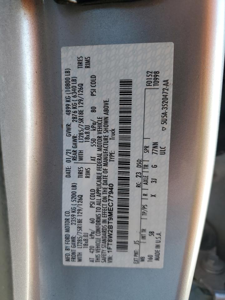 1FT8W2BT9MEC77940 2021 Ford F250 Super Duty