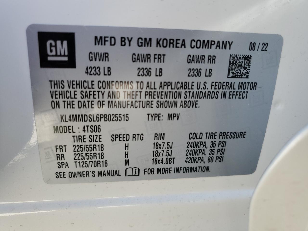 2023 Buick Encore Gx Select VIN: KL4MMDSL6PB025515 Lot: 73097464