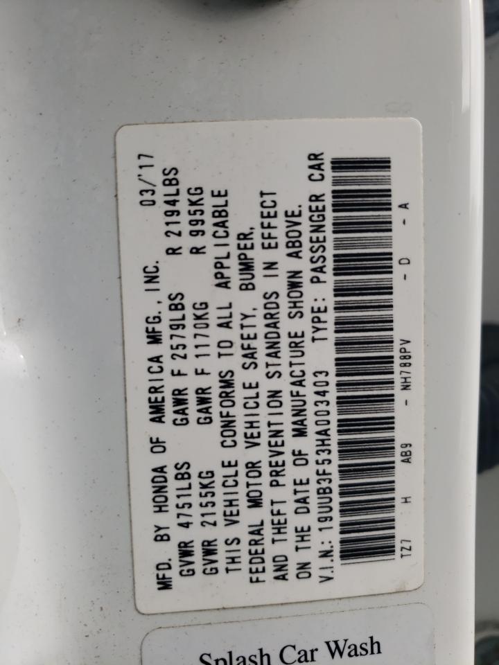 19UUB3F53HA003403 2017 Acura Tlx Tech