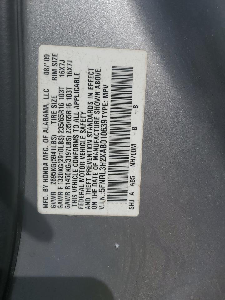 2010 Honda Odyssey Lx VIN: 5FNRL3H2XAB010639 Lot: 69867694