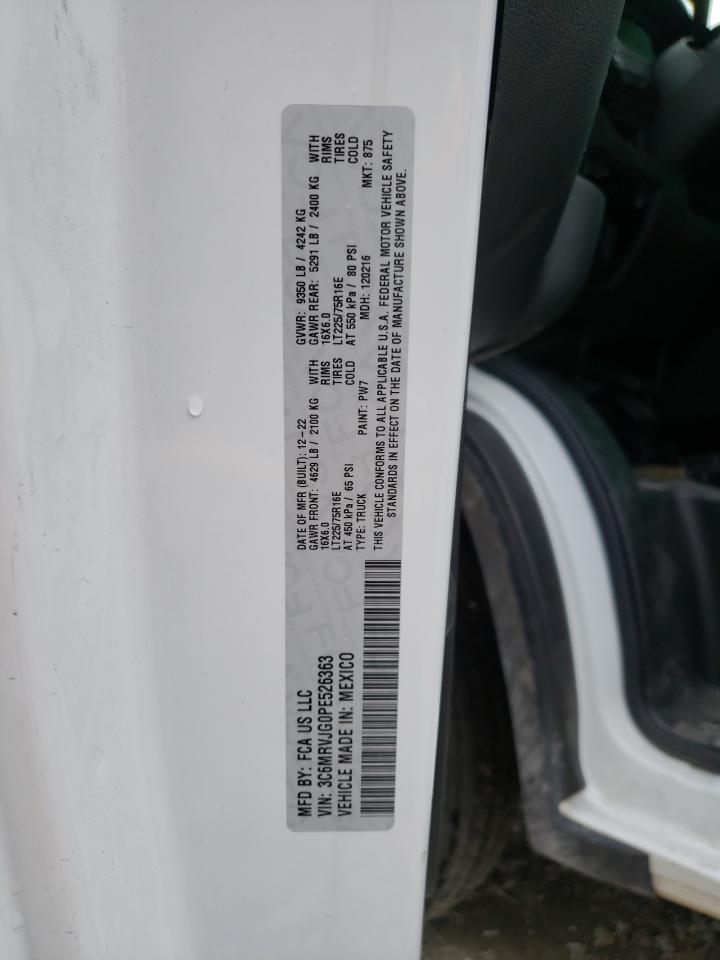 2023 Ram Promaster 3500 3500 High VIN: 3C6MRVJG0PE526363 Lot: 72683724