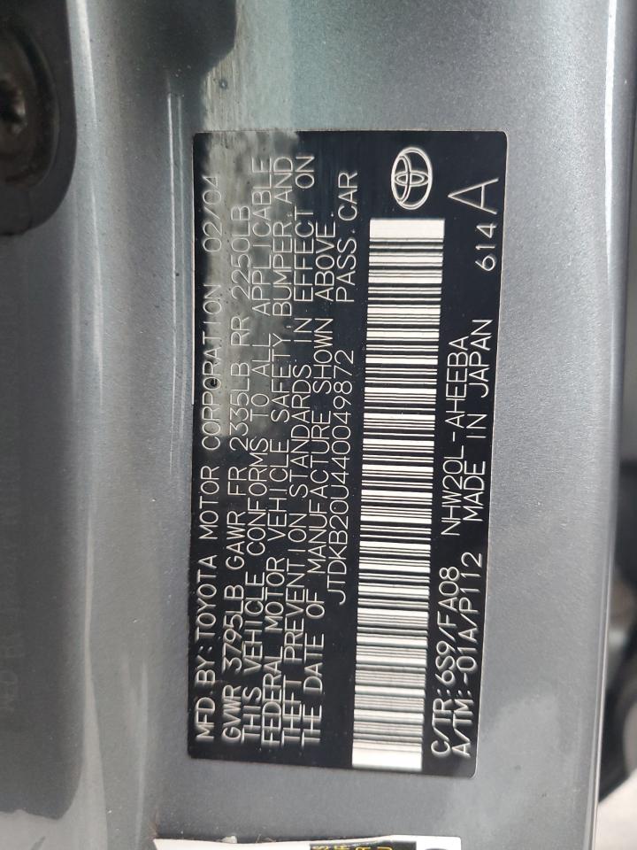 JTDKB20U440049872 2004 Toyota Prius