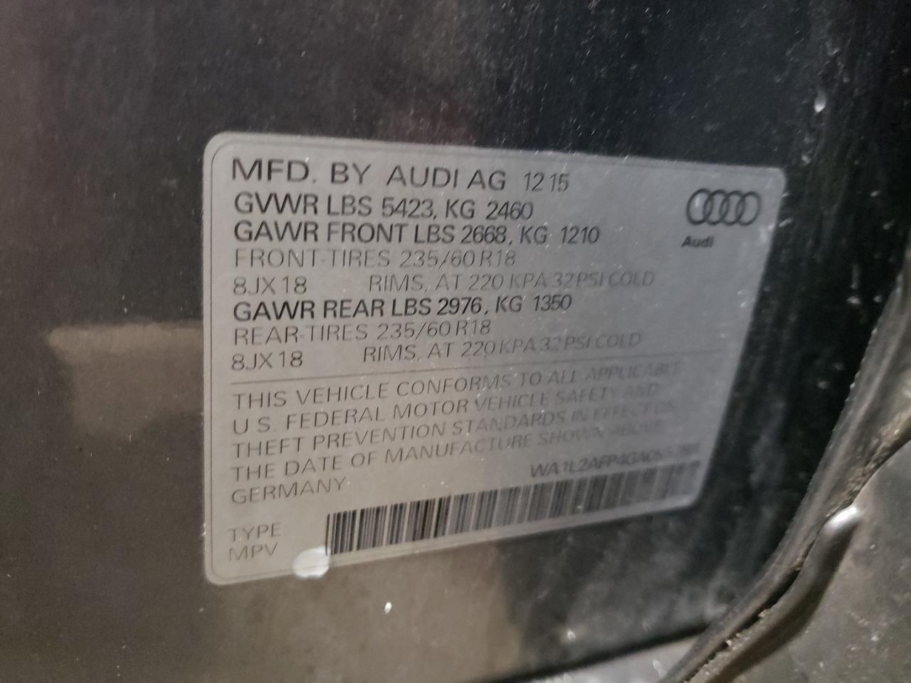 WA1L2AFP4GA095789 2016 Audi Q5 Premium Plus