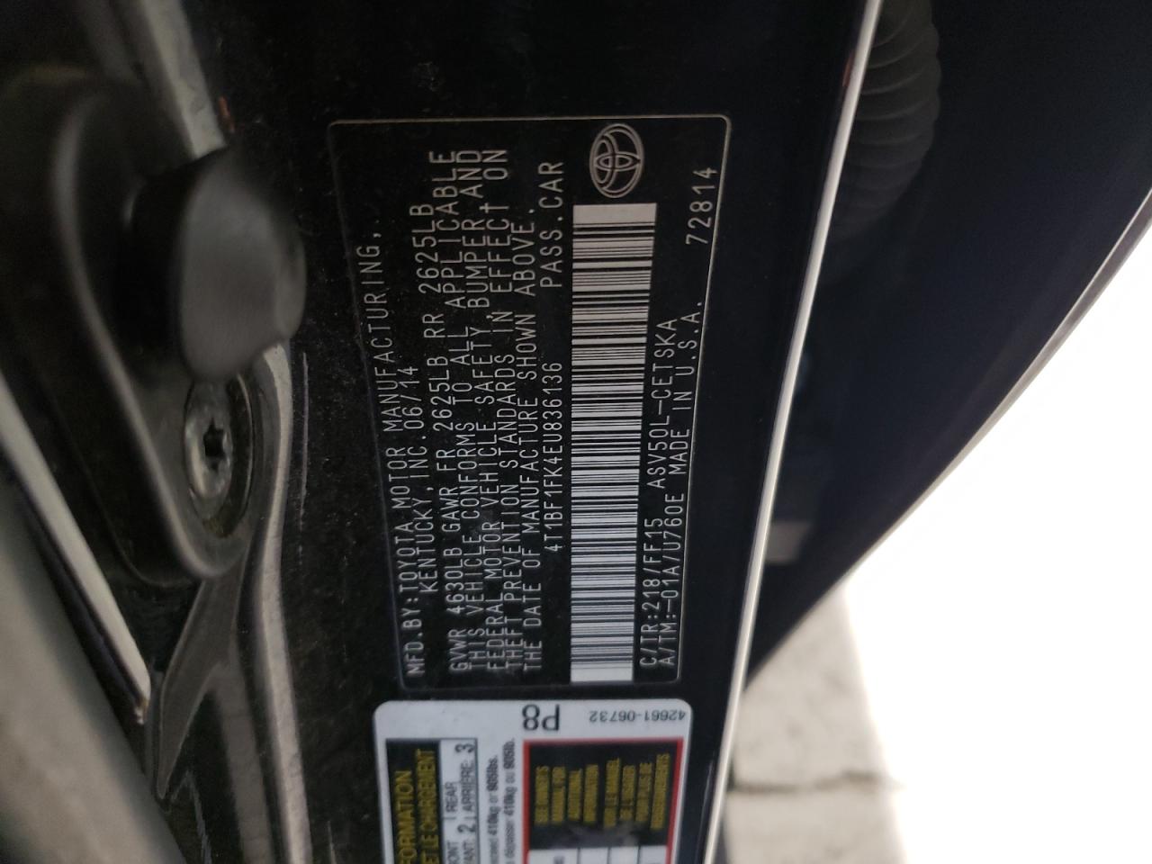 4T1BF1FK4EU836136 2014 Toyota Camry L