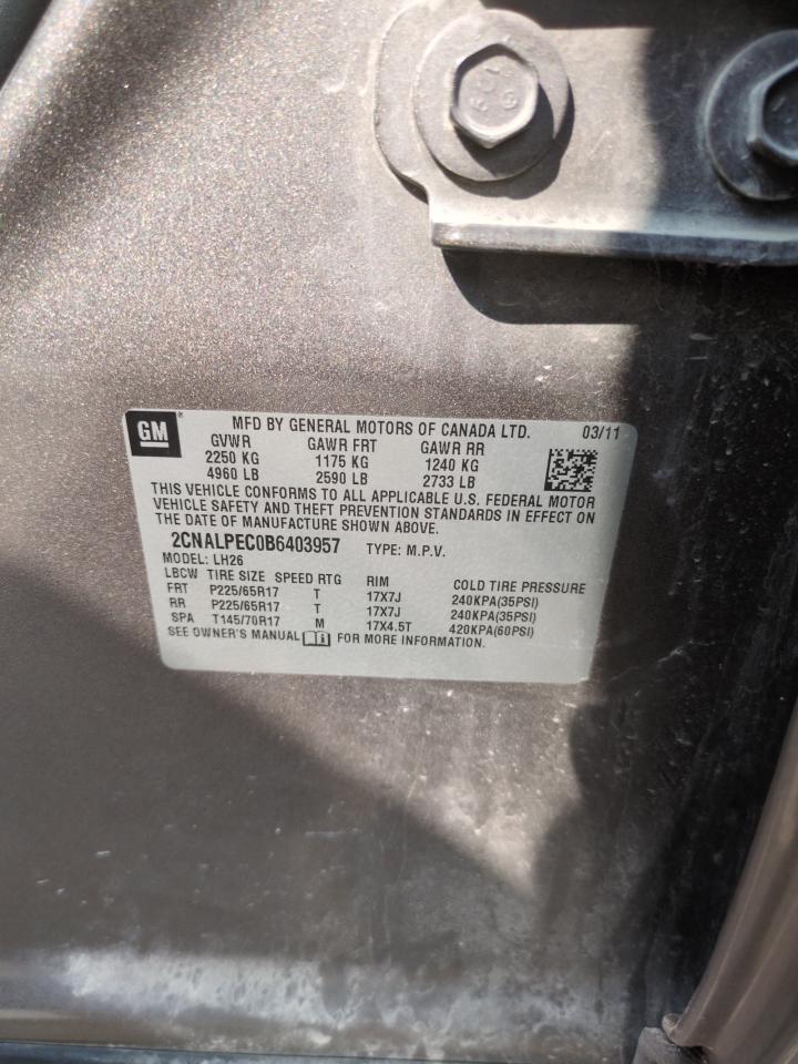 2CNALPEC0B6403957 2011 Chevrolet Equinox Lt