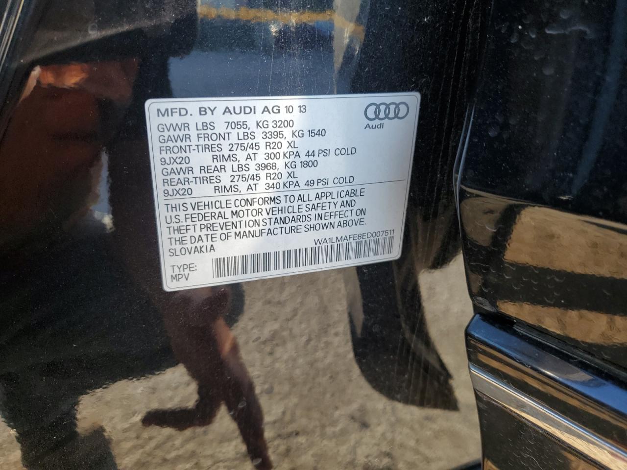 2014 Audi Q7 Premium Plus VIN: WA1LMAFE8ED007511 Lot: 73064724