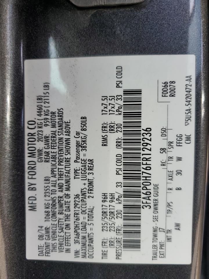 3FA6P0H76FR129236 2015 Ford Fusion Se