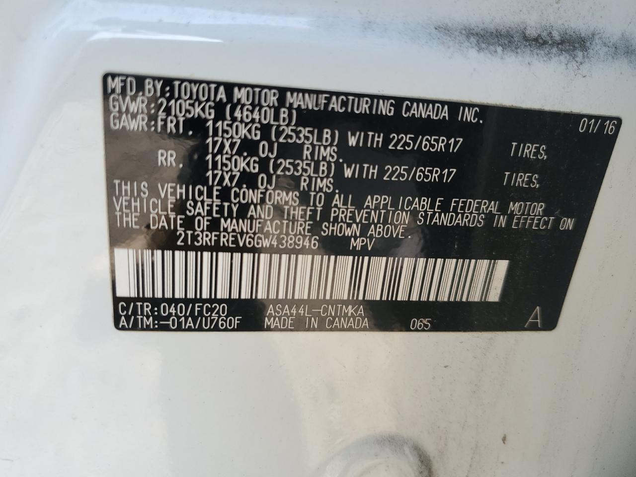 2T3RFREV6GW438946 2016 TOYOTA RAV 4 - Image 14