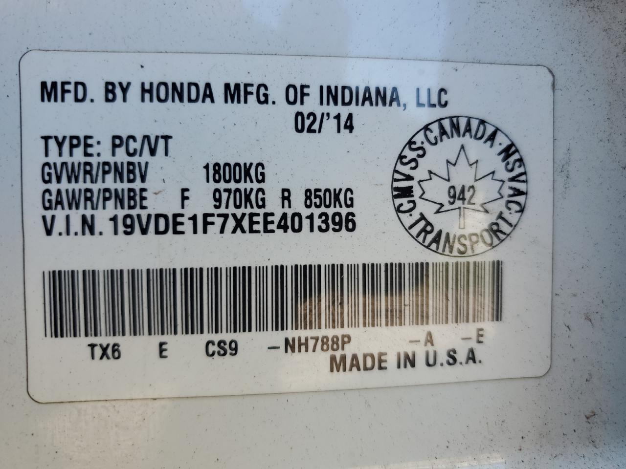 19VDE1F7XEE401396 2014 Acura Ilx 20 Tech