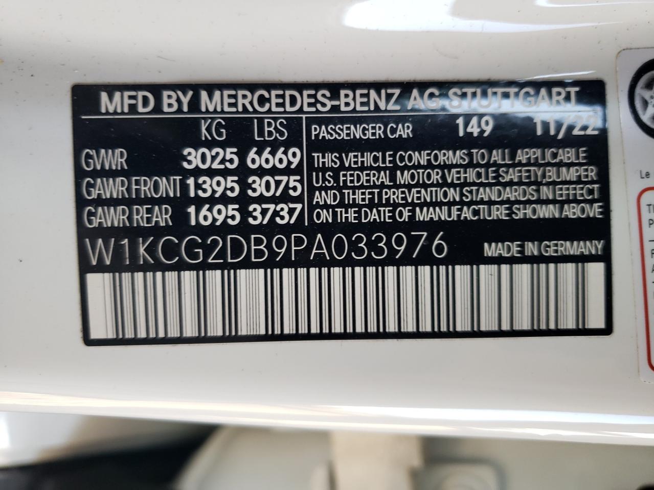 W1KCG2DB9PA033976 2023 Mercedes-Benz Eqs Sedan 450+