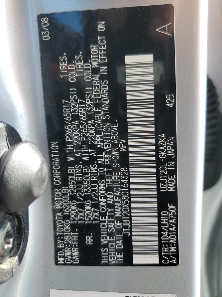 JTJBT20X580164328 2008 Lexus Gx 470