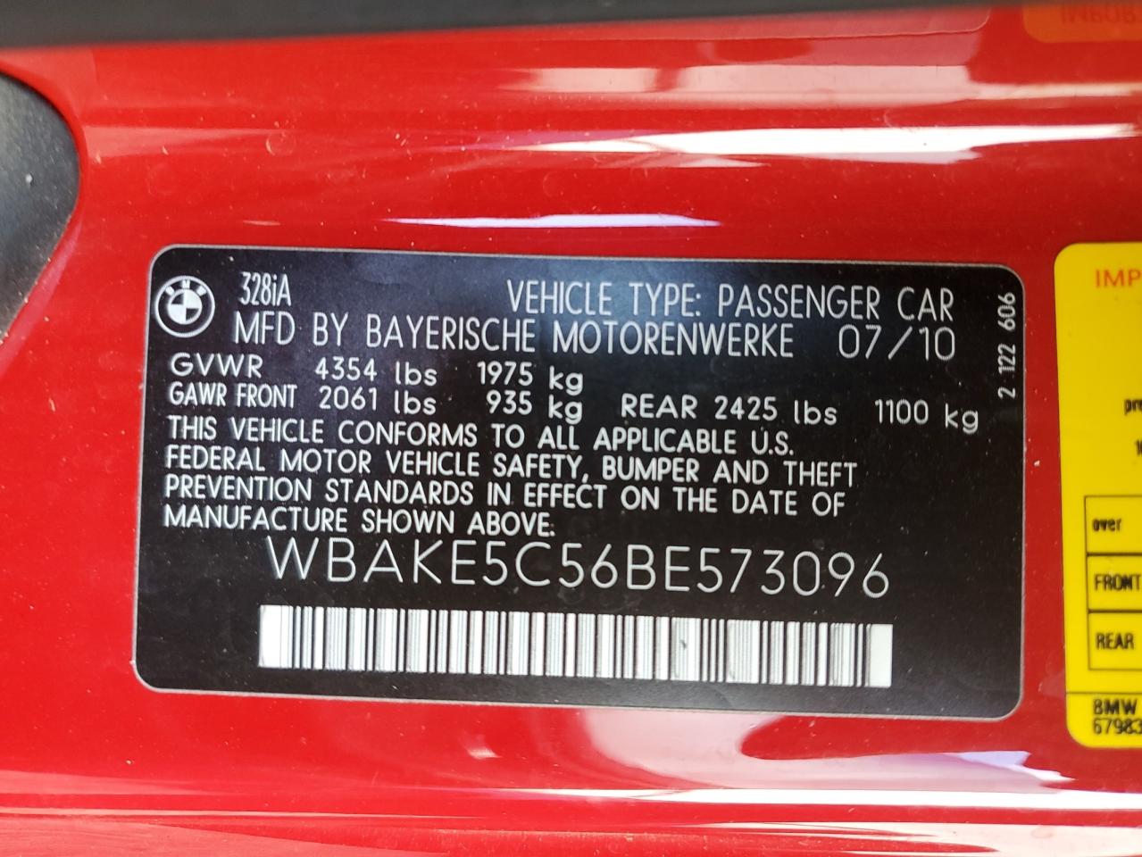 WBAKE5C56BE573096 2011 BMW 328 I Sulev