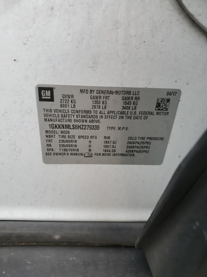 1GKKNMLS6HZ279335 2017 GMC Acadia Slt-1