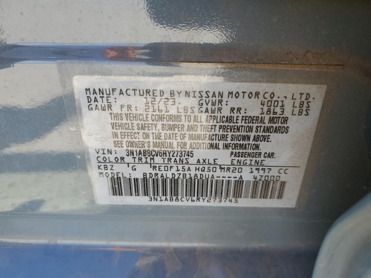 3N1AB8CV6RY273745 2024 Nissan Sentra Sv